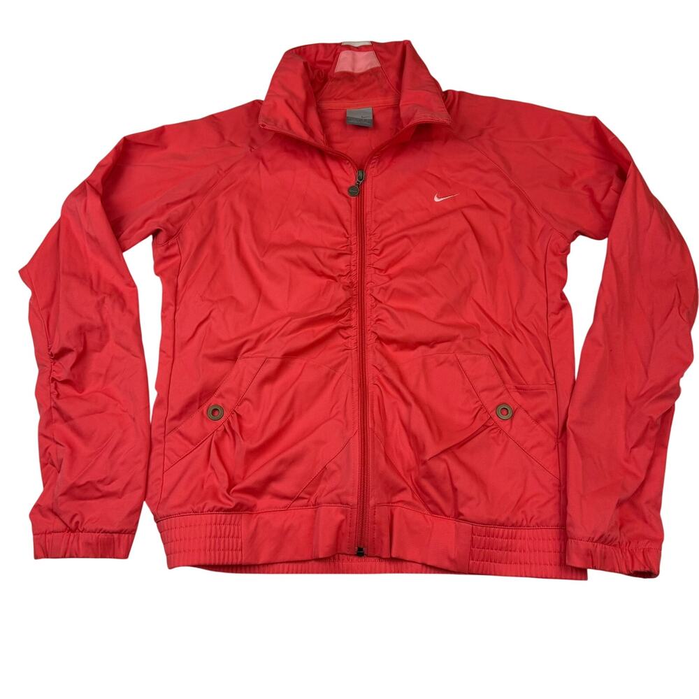 Y2K Nike Coral Red Windbreaker Jacket Size L (12-14)